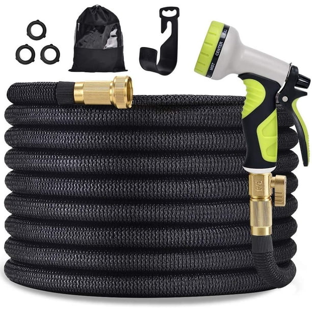 75 FT Lightweight Easy Storage Kink Free Water Hose Leakproof Solid Brass Fittings with Nozzle NGreen Flexible and Expandable Garden Hose Strength Durable Fabric and 13-Layer Latex Inner Tube 75 FT Lightweight Easy Storage Kink Free Water Hose Leakproof Solid Brass Fittings with Nozzle NGreen Flexible and Expandable Garden Hose Strength Durable Fabric and 13-Layer Latex Inner Tube